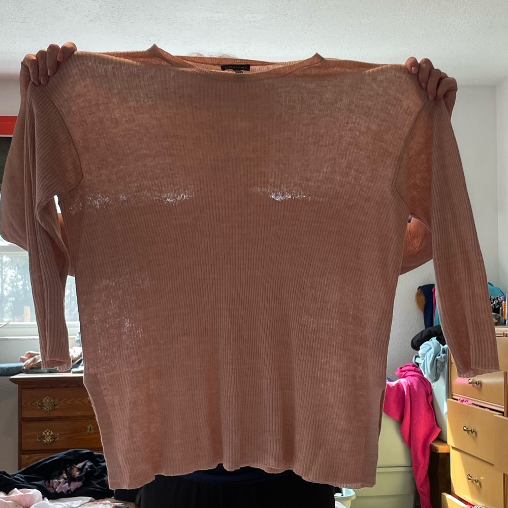 Eileen Fisher Pink Crew Neck Sweater Knit Versatile